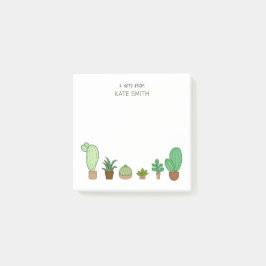 Cute Illustrated Succulents and Cactus Post-it Block