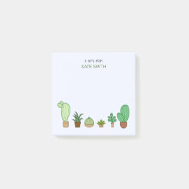 Cute Illustrated Succulents and Cactus Post-it Block