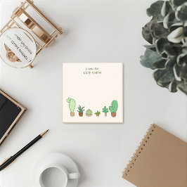 Cute Illustrated Succulents and Cactus Post-it Block