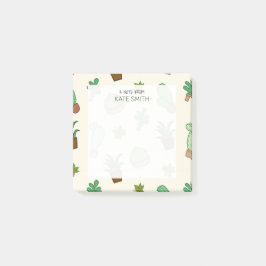 Cute Illustrated Succulents and Cactus Post-it Block