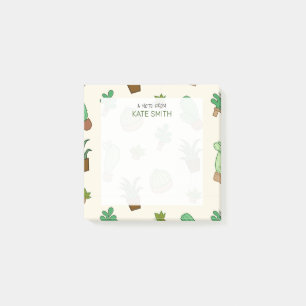 Cute Illustrated Succulents and Cactus Post-it Block