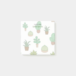 Cute Illustrated Succulents and Cactus Post-it Block