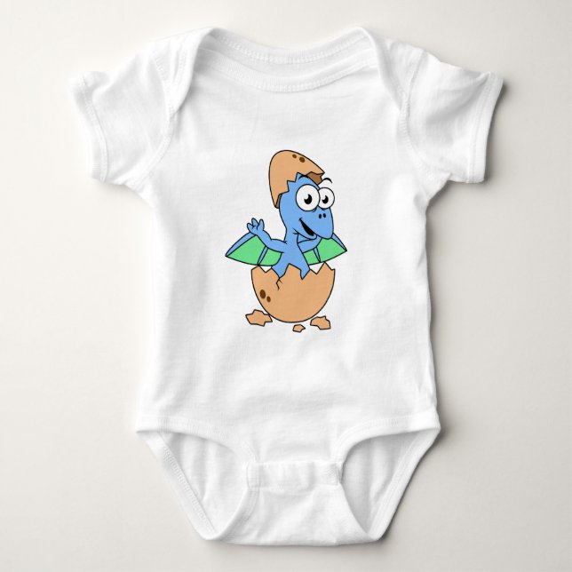 Cute Illustration av en Baby Pterodactyl-skrafferi T Shirt (Framsida)