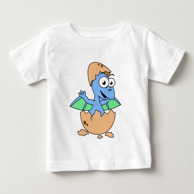 Cute Illustration av en Baby Pterodactyl-skrafferi T Shirt (Framsida)