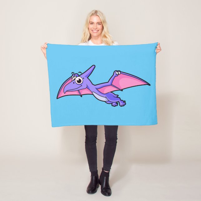 Cute Illustration av en flygande Pterodactyl. Fleecefilt (På plats)