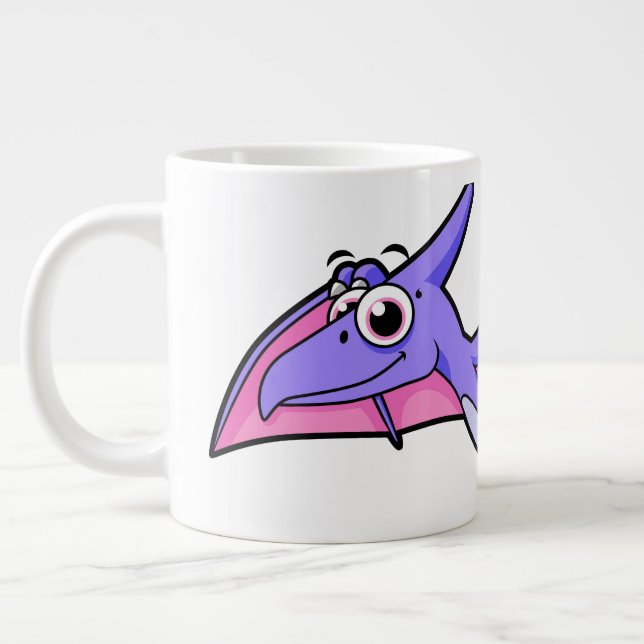Cute Illustration av en flygande Pterodactyl. Jumbo Mugg (Vänster)