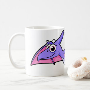 Cute Illustration av en flygande Pterodactyl. Kaffemugg