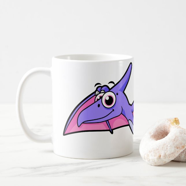 Cute Illustration av en flygande Pterodactyl. Kaffemugg (Med munk)
