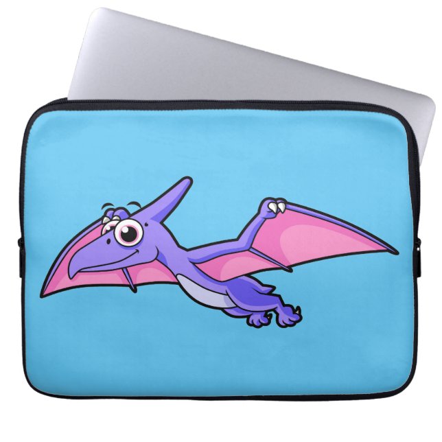 Cute Illustration av en flygande Pterodactyl. Laptop Fodral (Framsidan)