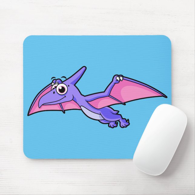 Cute Illustration av en flygande Pterodactyl. Musmatta (Med mus)