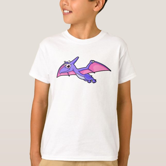 Cute Illustration av en flygande Pterodactyl. T Shirt (Framsida)