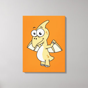 Cute Illustration av en pterodactyl. 2 Canvastryck