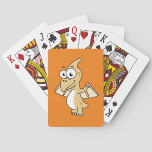 Cute Illustration av en pterodactyl. 2 Casinokort