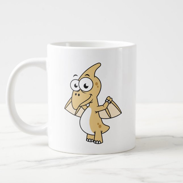 Cute Illustration av en pterodactyl. 2 Jumbo Mugg (Vänster)