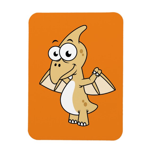 Cute Illustration av en pterodactyl. 2 Magnet (Vertikal)