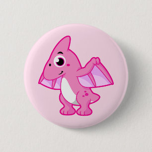Cute Illustration av en pterodactyl. Knapp