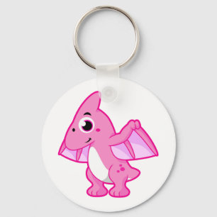 Cute Illustration av en pterodactyl. Nyckelring