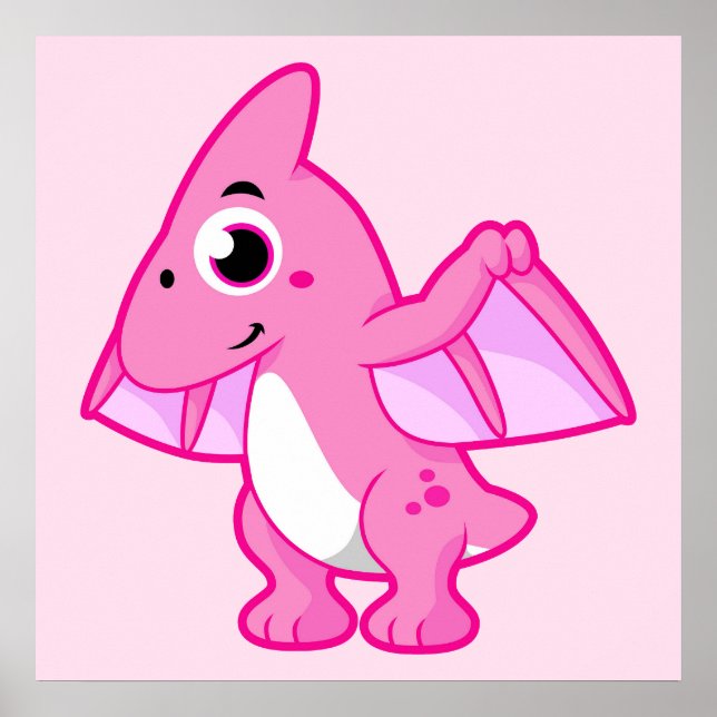 Cute Illustration av en pterodactyl. Poster (Framsidan)