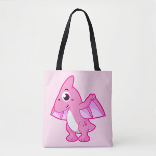 Cute Illustration av en pterodactyl. Tygkasse