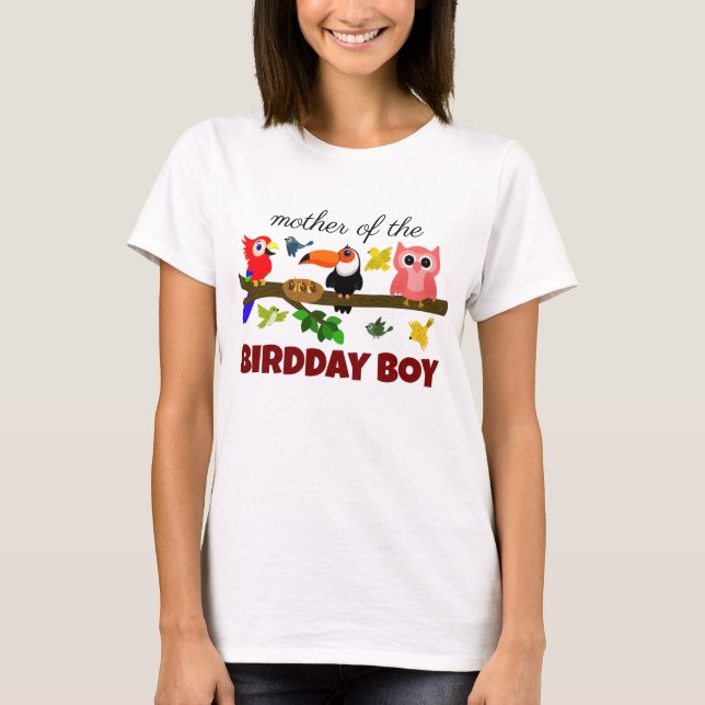 Cute Illustration Birds Mamma Bird Birthday Kid T Shirt (Framsida)