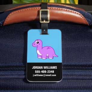 Cute Illustration of a Brontosaurus Dinosaur. Bagagebricka