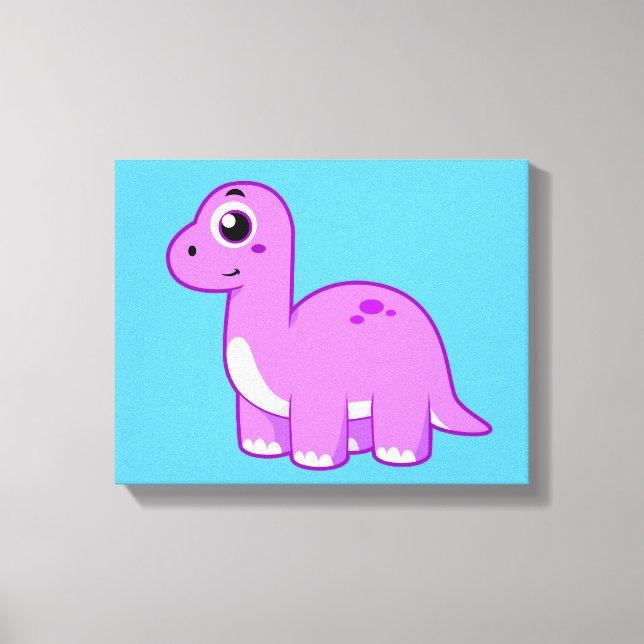 Cute Illustration of a Brontosaurus Dinosaur. Canvastryck (Framsida)