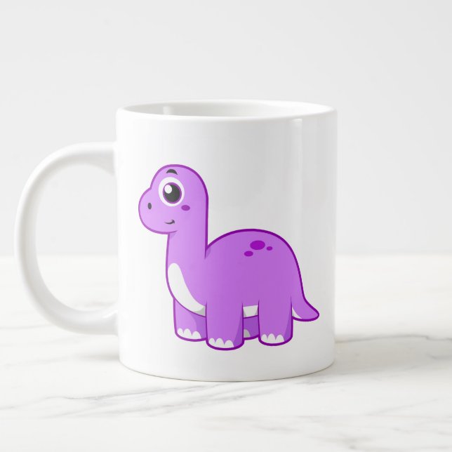 Cute Illustration of a Brontosaurus Dinosaur. Jumbo Mugg (Vänster)