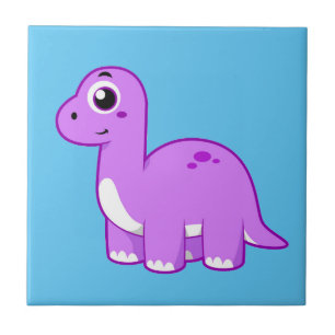 Cute Illustration of a Brontosaurus Dinosaur. Kakelplatta