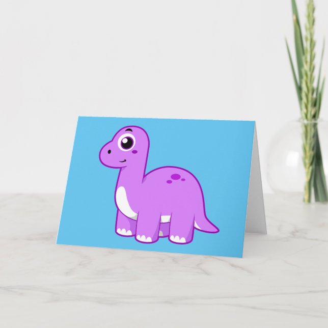 Cute Illustration of a Brontosaurus Dinosaur. Kort (Framsida)