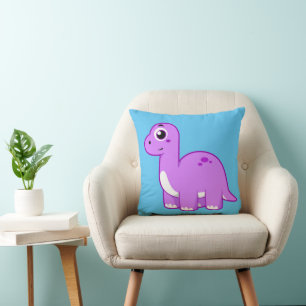 Cute Illustration of a Brontosaurus Dinosaur. Kudde