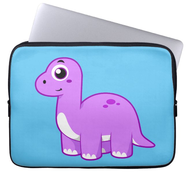 Cute Illustration of a Brontosaurus Dinosaur. Laptop Fodral (Framsidan)
