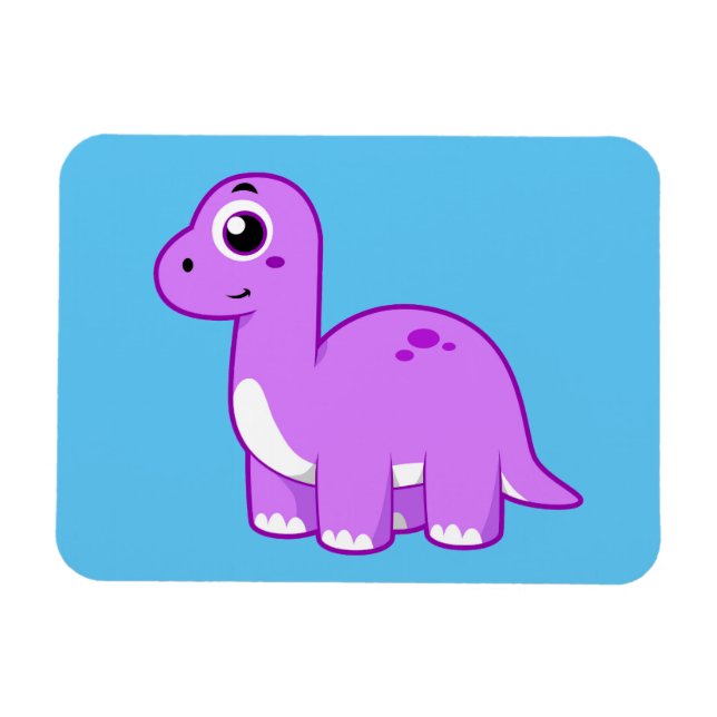 Cute Illustration of a Brontosaurus Dinosaur. Magnet (Horisontell)