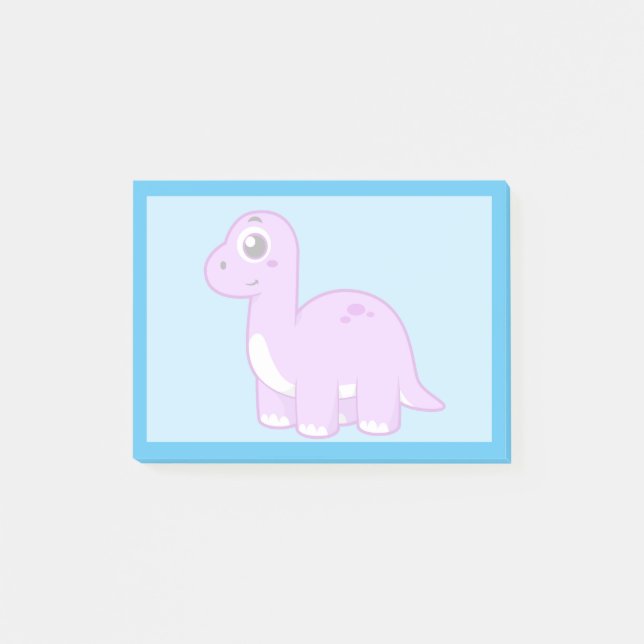 Cute Illustration of a Brontosaurus Dinosaur. Post-it Block (Framsida)