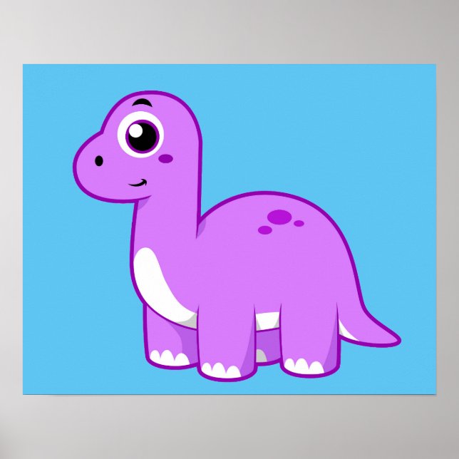 Cute Illustration of a Brontosaurus Dinosaur. Poster (Framsidan)