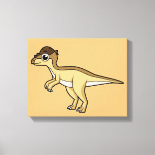 Cute Illustration of a Pachycephalosaurus dinosaur Canvastryck