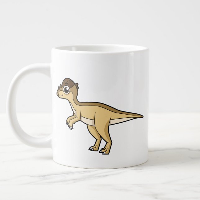 Cute Illustration of a Pachycephalosaurus dinosaur Jumbo Mugg (Vänster)