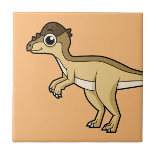 Cute Illustration of a Pachycephalosaurus dinosaur Kakelplatta