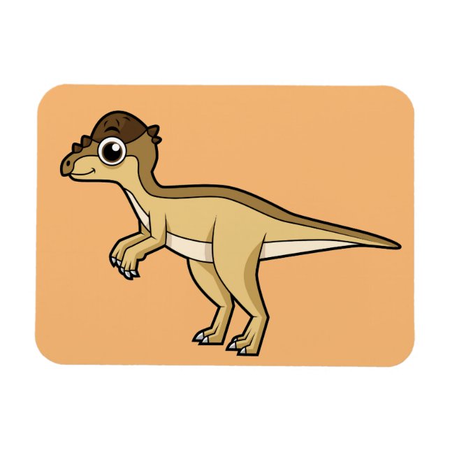 Cute Illustration of a Pachycephalosaurus dinosaur Magnet (Horisontell)