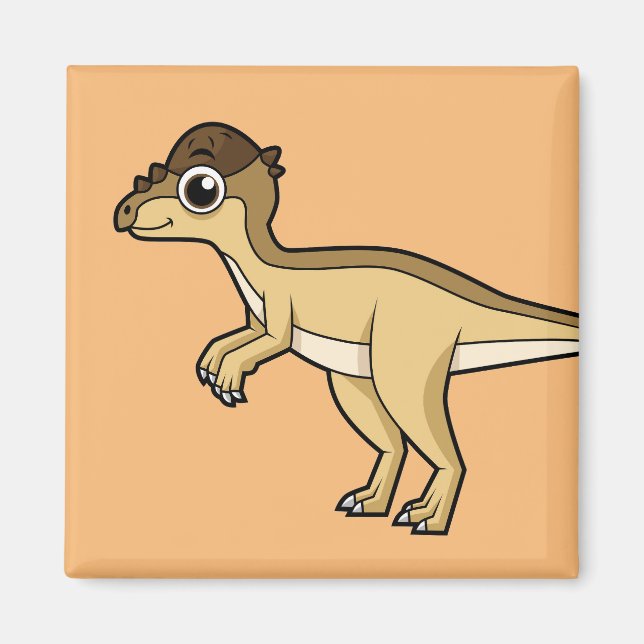 Cute Illustration of a Pachycephalosaurus dinosaur Magnet (Framsidan)