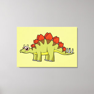 Cute Illustration of a Stegosaurus dinosaur. Canvastryck