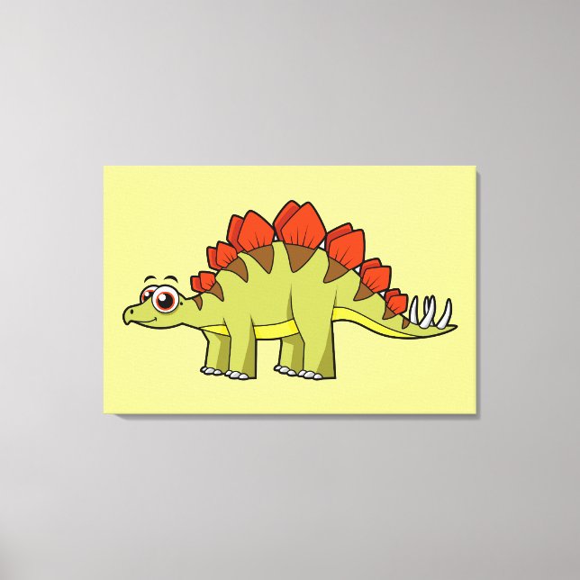 Cute Illustration of a Stegosaurus dinosaur. Canvastryck (Framsida)