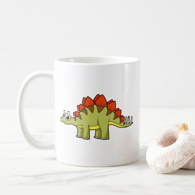 Cute Illustration of a Stegosaurus dinosaur. Kaffemugg (Med munk)