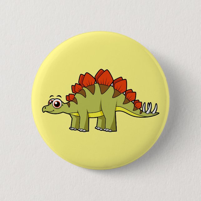 Cute Illustration of a Stegosaurus dinosaur. Knapp (Framsida)