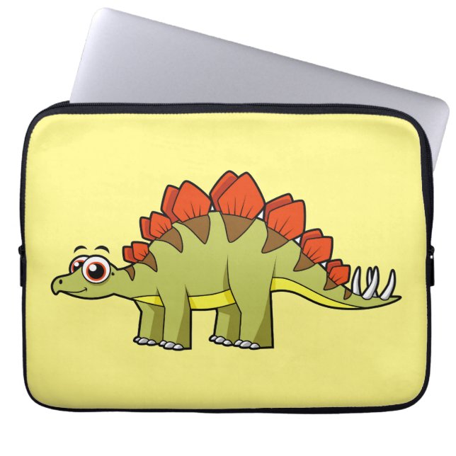 Cute Illustration of a Stegosaurus dinosaur. Laptop Fodral (Framsidan)