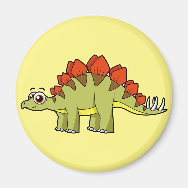 Cute Illustration of a Stegosaurus dinosaur. Magnet (Framsidan)