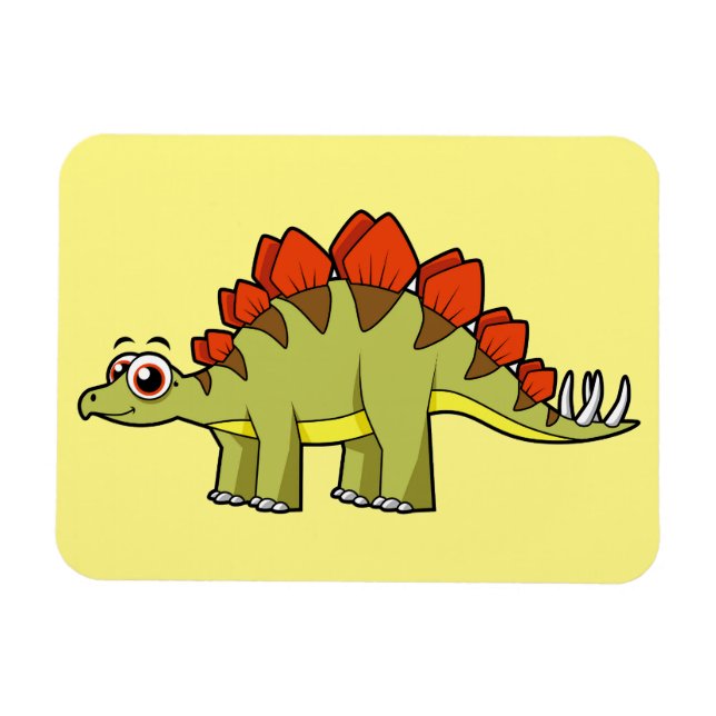 Cute Illustration of a Stegosaurus dinosaur. Magnet (Horisontell)
