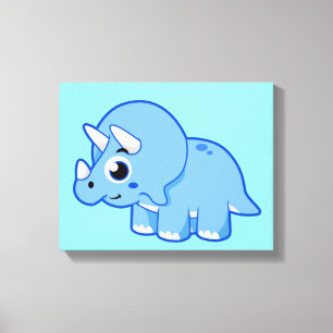 Cute Illustration of a Triceratops Dinosaur. Canvastryck