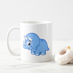 Cute Illustration of a Triceratops Dinosaur. Kaffemugg