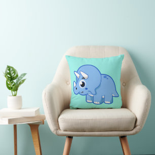 Cute Illustration of a Triceratops Dinosaur. Kudde