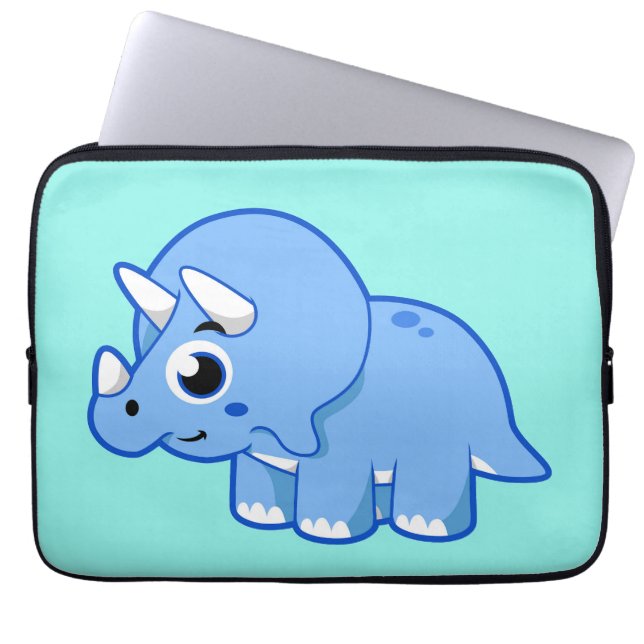 Cute Illustration of a Triceratops Dinosaur. Laptop Fodral (Framsidan)